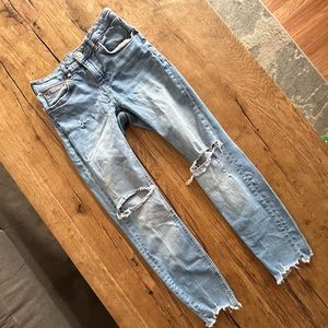 Zara distressed skinny jeans no inner tags size 0 25